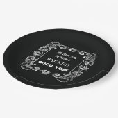 Assiettes En Carton Bordure orange Halloween noir (Angle)