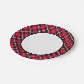 Assiettes En Carton Bordure rouge cerisier et noire (Angle)