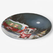 Assiettes En Carton Boston Terrier Caravan Christmas Adventure (Angle)