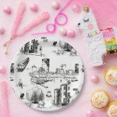 Assiettes En Carton Boston Toile (Fête)