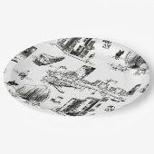 Assiettes En Carton Boston Toile (Angle)