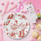 Assiettes En Carton Boston Toile Red (Fête)