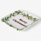 Assiettes En Carton Botanical Merry Christmas  (Angulaire)