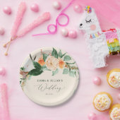 Assiettes En Carton Botanique Boho - Pêche de verdure Mariage personna (Fête)