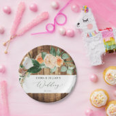 Assiettes En Carton Botanique Boho Rustique Grange Personnalisée Maria (Fête)