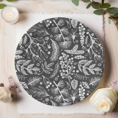 Assiettes En Carton Botanique Noël Foliage Pine Berries Motif