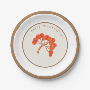 Assiettes En Carton Botanique Rouge Rowan Berry Thanksgiving Custom
