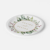 Assiettes En Carton Botanique Verdure Noël Vacances Mariage d'or (Angle)