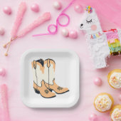 Assiettes En Carton Botte de cowboy Brown (Fête)