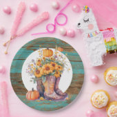 Assiettes En Carton Botte Russe Boot Bow Citrouille Automne (Fête)