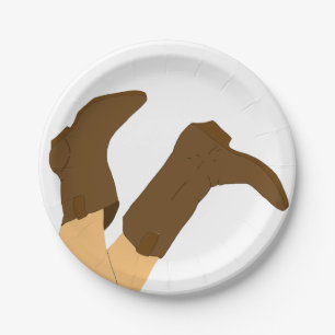 Assiettes En Carton Bottes Cowboy