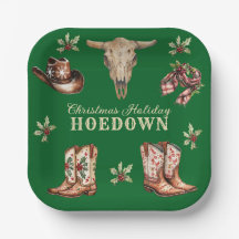 Bottes de cow-boy de Noël Hoedown Crâne Vacances