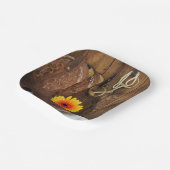 Assiettes En Carton Bottes de cowboy, marguerite et cheval Bit Western (Angulaire)