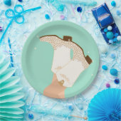 Assiettes En Carton Bottes de filles modernes Stars Mint (Fête)