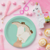 Assiettes En Carton Bottes de filles modernes Stars Mint (Fête)