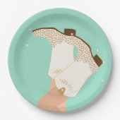 Assiettes En Carton Bottes de filles modernes Stars Mint (Devant)