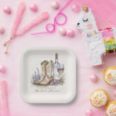 Assiettes En Carton Bottes et floral à bulles pour la douche de mariée (Fête)