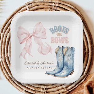 Assiettes En Carton Bottes ou vaches Révélation de genre
