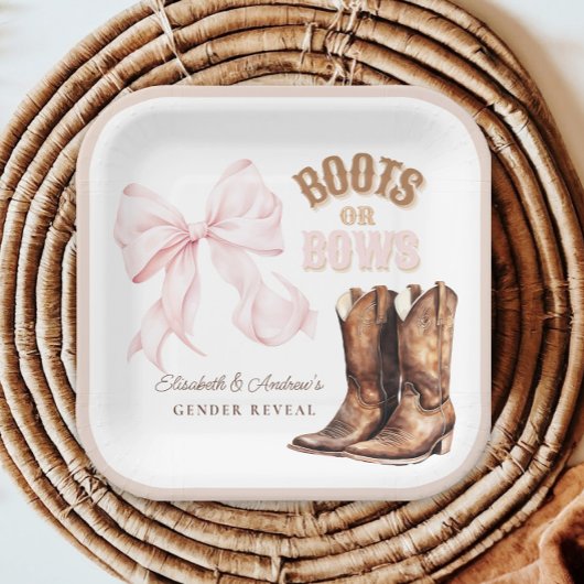 Assiettes En Carton Bottes ou vaches Révélation de genre