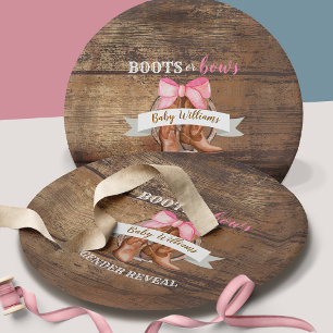 Assiettes En Carton Bottes ou vaches Révélation de genre