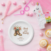 Assiettes En Carton Bottes rustiques et Fête des mariées occidentale b (Fête)