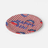 Assiettes En Carton Bouche drapeau bleu-blanc (Angle)