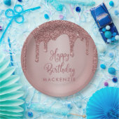 Assiettes En Carton Bouchons de Parties scintillant Rose Gold de luxe (Fête)