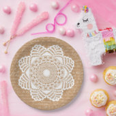 Assiettes En Carton Boucle & dentelle Shabby Plaque en papier chic (Fête)