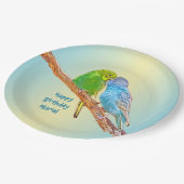 Assiettes En Carton Boucles de baiser mignonnes -acrylique sur fond pa (Angle)