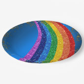 Assiettes En Carton Boucles d'or et Parties scintillant arc-en-ciel Un (Angle)