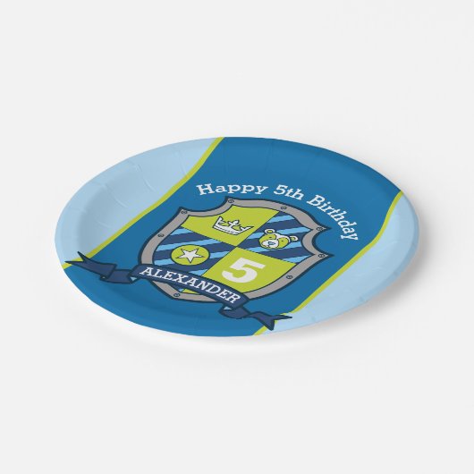 Assiettes En Carton Bouclier Chevalier porter plaque personnalisée de (Angle)