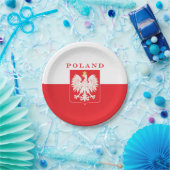 Assiettes En Carton Bouclier de rouge de la Pologne Eagle (Fête)