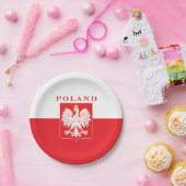 Assiettes En Carton Bouclier de rouge de la Pologne Eagle (Fête)