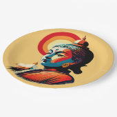 Assiettes En Carton Bouddha Lord Retro Pop Art Portrait (Angle)