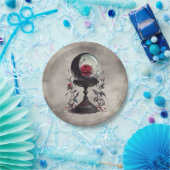 Assiettes En Carton Boudoir | Cristal Ball Croissant Lune Roses rouges (Fête)