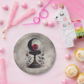 Assiettes En Carton Boudoir | Cristal Ball Croissant Lune Roses rouges (Fête)