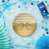 Assiettes En Carton Boue de Noël blanc doré personnalisé (Fête)