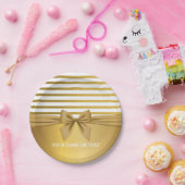 Assiettes En Carton Boue de Noël blanc doré personnalisé (Fête)