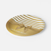 Assiettes En Carton Boue de Noël blanc doré personnalisé (Angle)