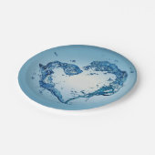 Assiettes En Carton Bouffées d'eau en forme de coeur (Angle)