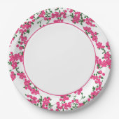 Assiettes En Carton Bougainvillea Santorin Thème grec/espagnol (Devant)