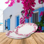 Assiettes En Carton Bougainvillea Santorin Thème grec/espagnol<br><div class="desc">Plaques de papier-douche dansantes Queen,  d'inspiration méditerranéenne grecque musicale bleue carrelée.</div>
