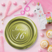 Assiettes En Carton Bougie Chartreuse Cire Sceau de Drip Sweet 16 Mari (Fête)
