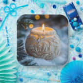 Assiettes En Carton Bougie de Noël (Fête)