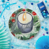 Assiettes En Carton Bougie de Noël (Fête)