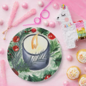 Assiettes En Carton Bougie de Noël (Fête)