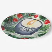 Assiettes En Carton Bougie de Noël (Angle)