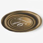 Assiettes En Carton Bougie en cire d'or foncé Sceau goutte de mariage (Angle)