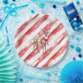 Assiettes En Carton Bougie Pilier de Noël des cerfs (Fête)