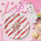 Assiettes En Carton Bougie Pilier de Noël des cerfs (Fête)